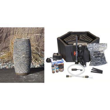 Stoned Urn FNT2337 Ceramic Vase Complete Fountain Kit Vase Fountain Blue Thumb